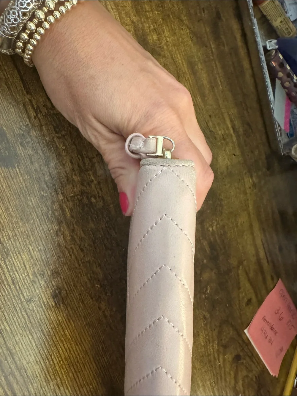 Tory Burch Soft Pink Quilted Zip Wallet